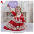 JannyBB red snowflake embroidery long sleeve dress